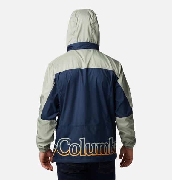 Columbia Point Park Windbreaker Navy Green For Men's NZ58431 New Zealand